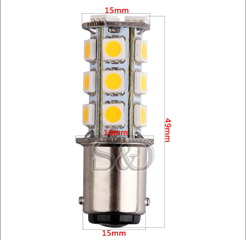 2 шт. 1142 BA15D 18 SMD 5050 P21D Хвостовая сигнальная лампа теплые белые светодиодные