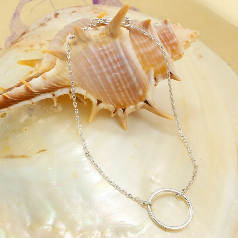 Акция 1 шт. посеребренный браслет из нержавеющей стали с открытым кольцом для