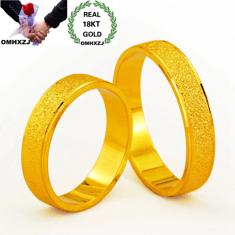 

OMHXZJ Wholesale European Fashion Hot Jewelry Woman Man Lovers Party Birthday Wedding Gift Vintage Simple 18KT Gold Ring RR1000
