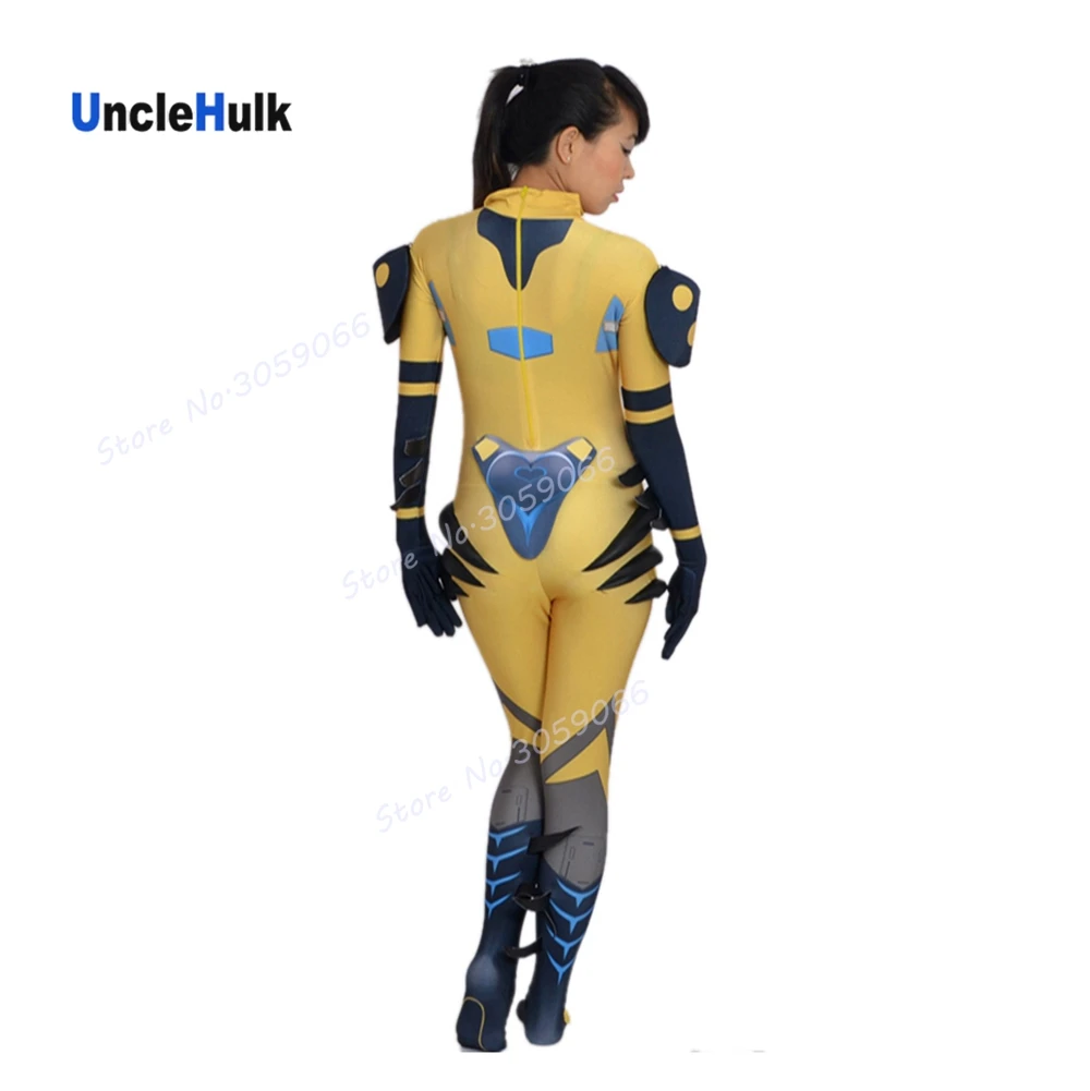 OW B.Va (D.VA с желтым пчелиным костюмом) печатью костюм из спандекса | UncleHulk|lycra