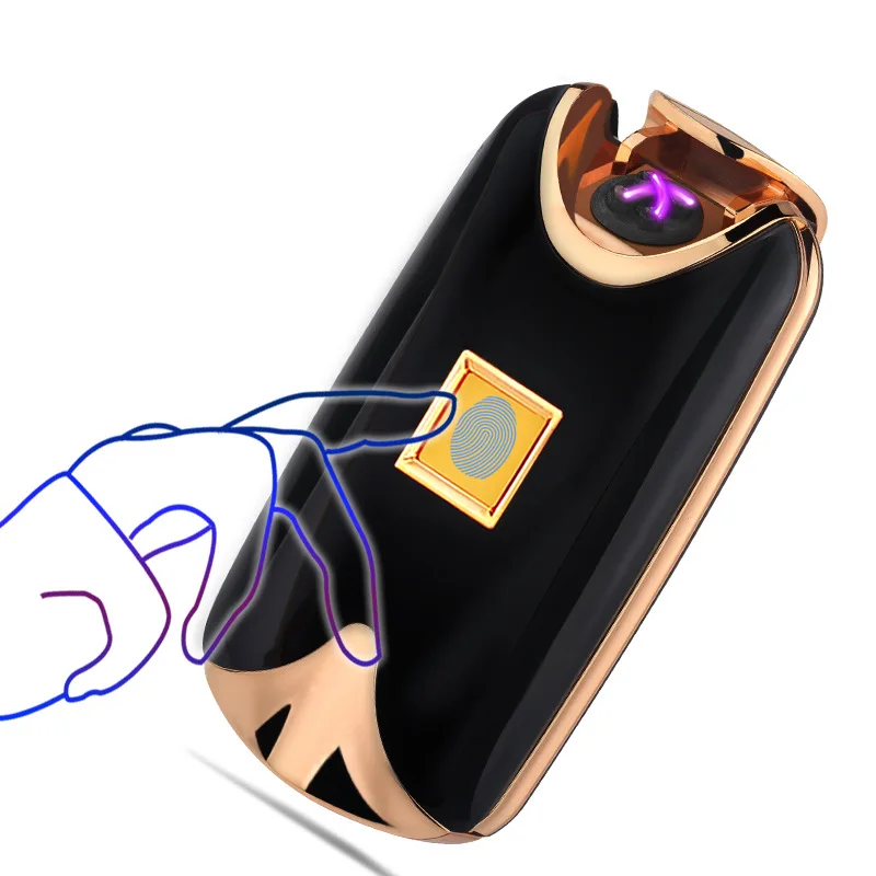 Индукция отпечатков пальцев USB зарядка двойной огонь arc Зажигалка/Металл