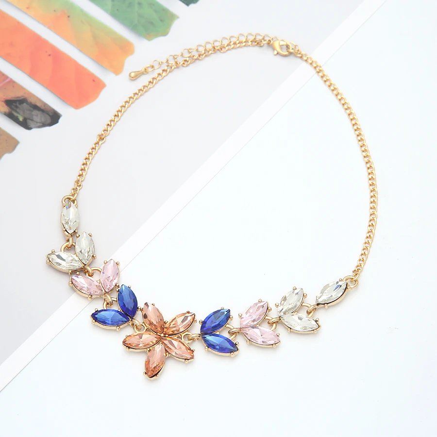 Модное ожерелье-чокер с кристаллами для женщин аксессуары цепочка золотого