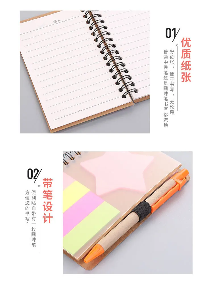Креативный милый Блокнот записная книжка Memopad стикер для заметок спиральная катушка дневник программа/Карманная книга офисные принадлежности школьные канцелярские принадлежности