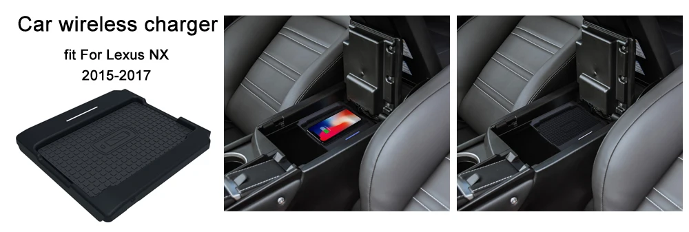 Aotsr Wireless car charger for Lexus NX 2015 2016 2017 Intelligent Infrared Fast Wirless Charging Car Phone/Sumsang/Nokia/LG |