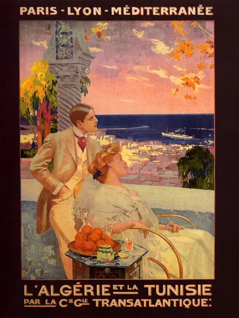Винтажные африканские туристические плакаты Tunisie P.L.M железная дорога