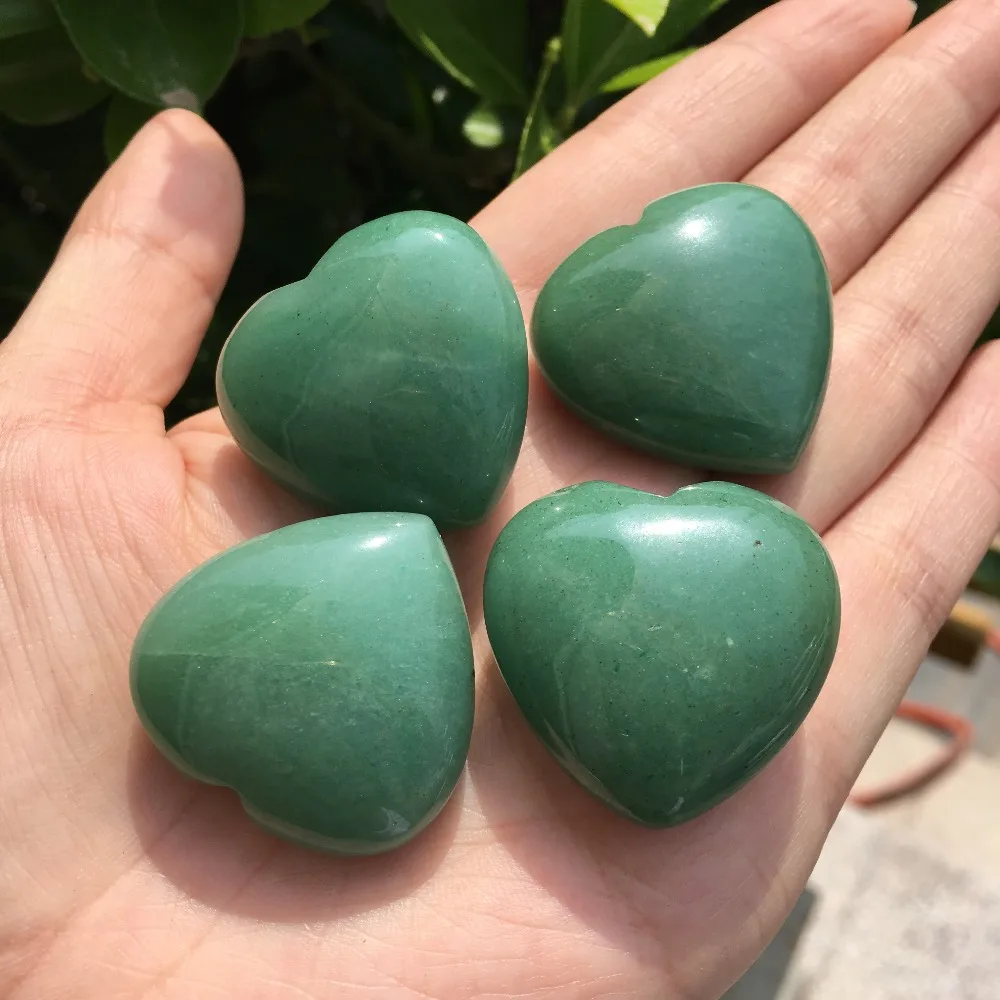 

4pcs Natural crystal Aventurine heart energy healing