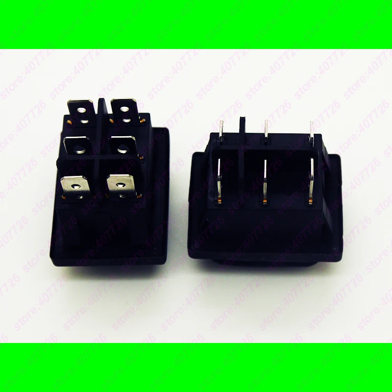 1PC KCD4-6PIN Waterproof Momentary Rocker Switch 38mm X 28.5mm 6PIN Perforate (ON)-OFF-(ON) Boat Power With 220V light | Обустройство