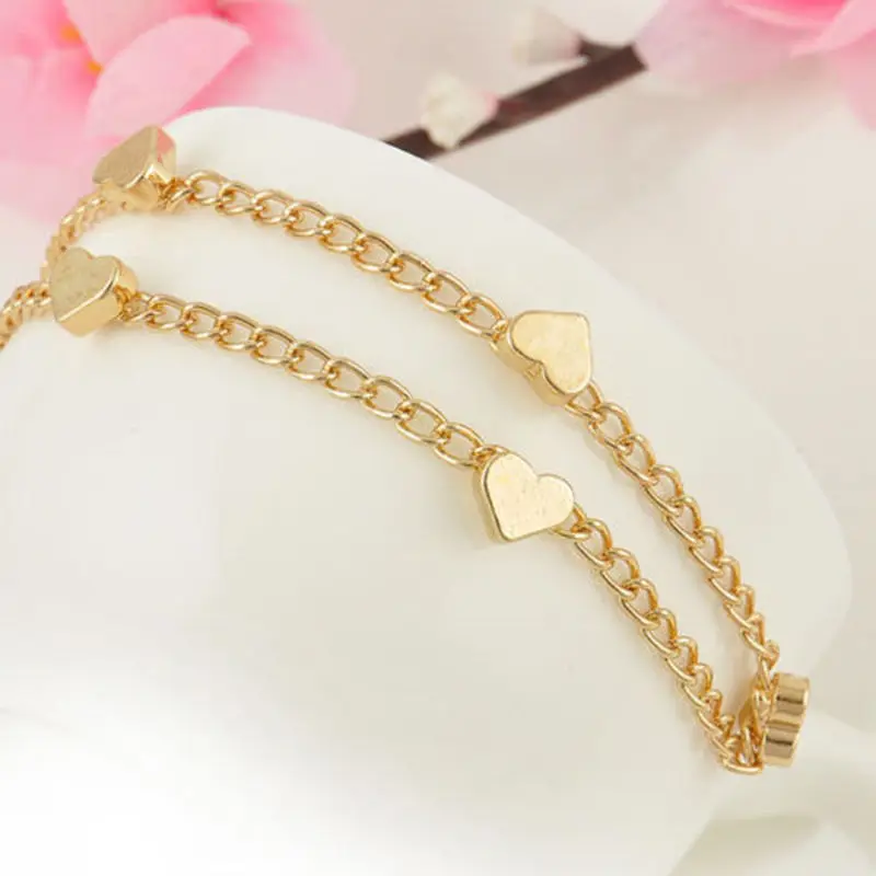 Women Heart Love Design Gold Foot Jewelry Chain Anklet Bracelet For Girls Summer Fashion Accessories | Украшения и аксессуары