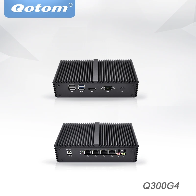 Qotom Мини ПК Core i3 i5 i7 сервер 4 Intel NIC AES-NI linux Ubuntu pfsense шлюз брандмауэра маршрутизатор x86 безвентиляторный мини компьютер