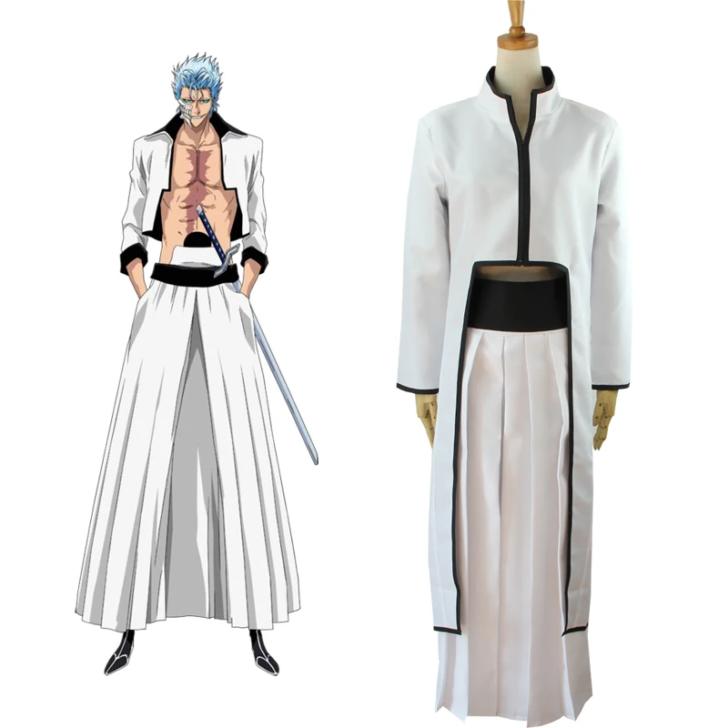 Аниме Bleach косплей No.4 Ulquiorra Cifer No.6 Grimmjow Jeagerjaques Arrancar костюм унисекс белые топы брюки