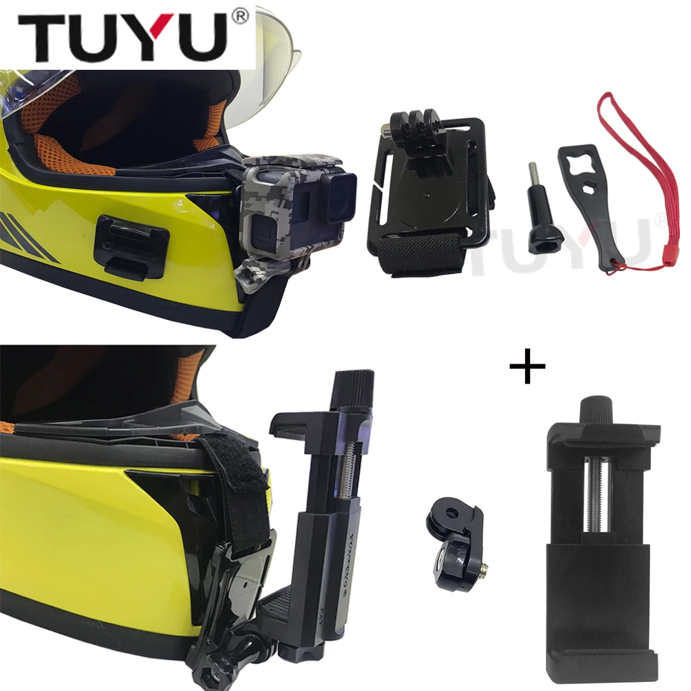 TUYU мотоциклетный Полнолицевой шлем подбородок крепление для GoPro Hero 6 5 SJCAM sj4000 Yi EKEN
