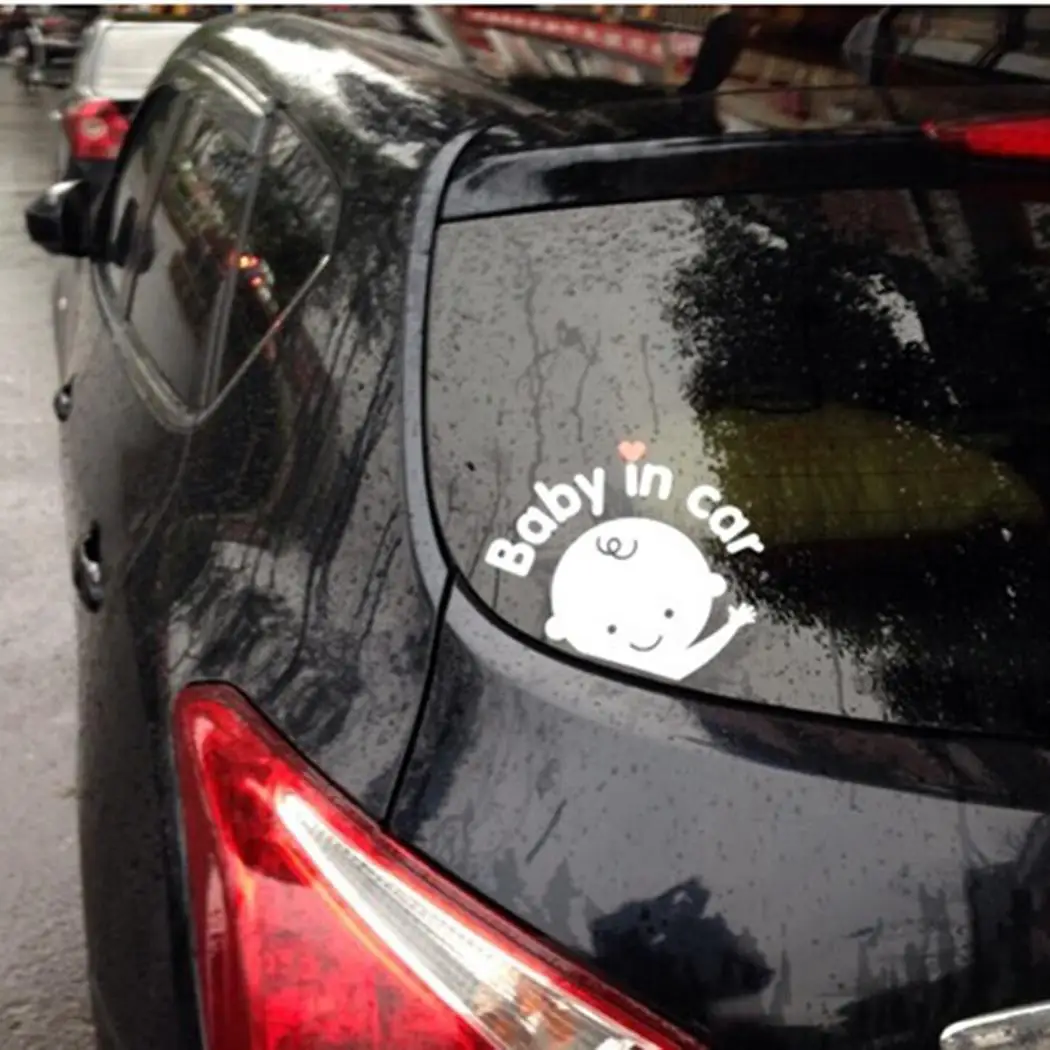 Ребенок в машине знак безопасности милый автомобиль окно/тело наклейка белая
