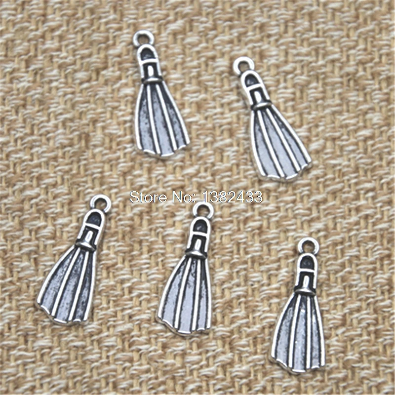 10 шт. подвески-плавники для дайвинга в античном серебряном цвете х25 мм | Украшения