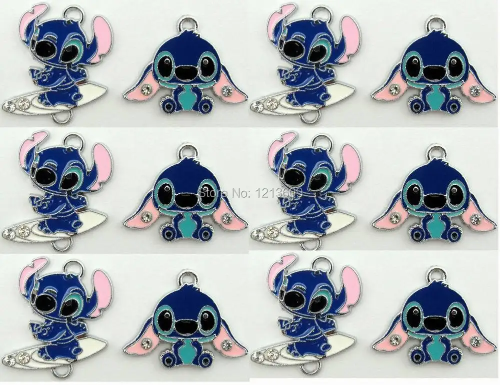 Хит! маленькие оптовые продажи 100 шт Lilo & Stitch Подвески DIY ассорти металлические