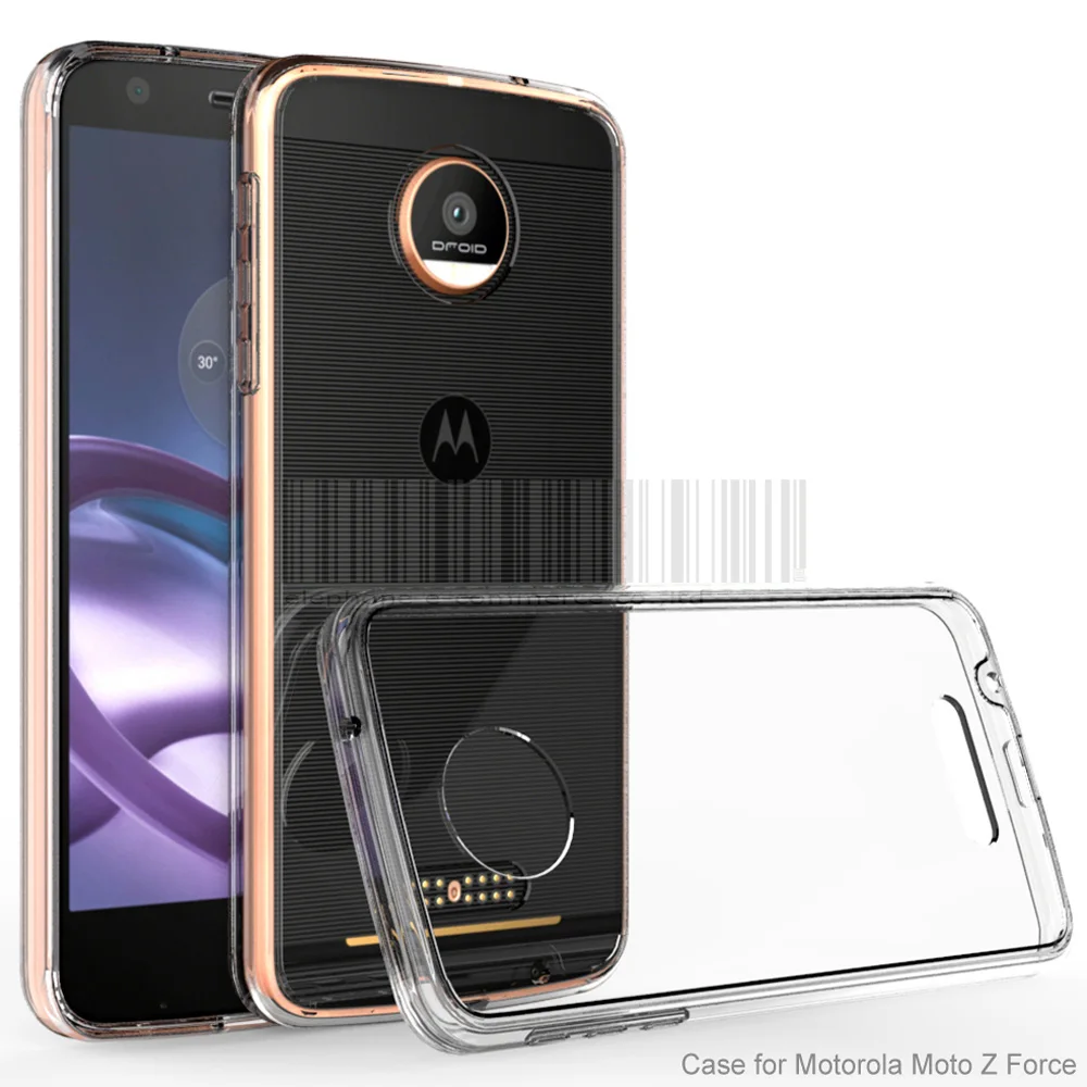 Rugged Hybrid Shockproof TPU+Acrylic Clear Case For Motorola Moto Z XT1650/Moto Force Droid Crystal Protective Cover |