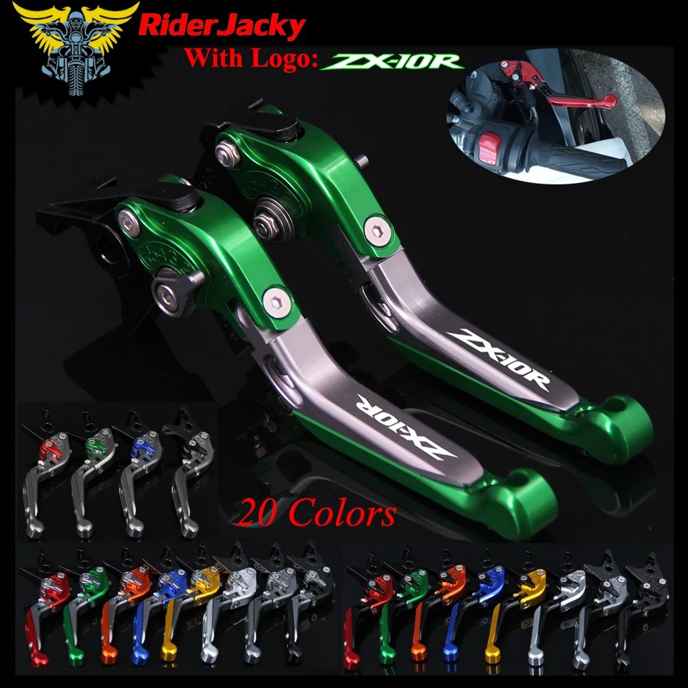 

RiderJacky LOGO "ZX-10R" Motorcycle CNC Brake Clutch Levers For Kawasaki ZX-10R ZX 10R ZX10R / RR / KRT 2016-2018 2017 16 18