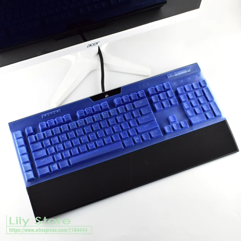 Blue Силиконовый протектор для CORSAIR K95 RGB PLATINUM Проводная игровая механическая клавиатура, Защитная пленка для офисного стола, защита от пыли - Цвет: Blue