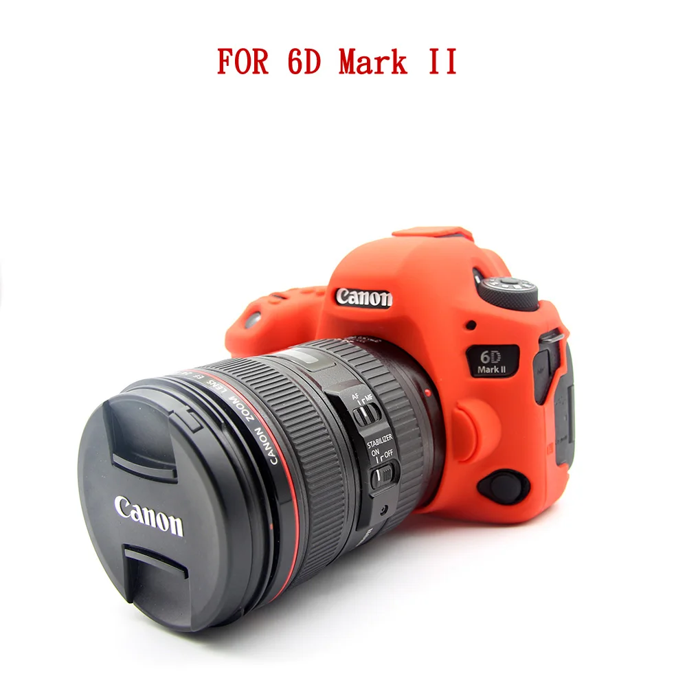 6D MarkII Red Мягкие сумки для камеры силиконовый резиновый гибкий чехол для Canon EOS 5D4 5D Mark IV 6D2 8D 7D 200D 6D Mark II защитный чехол - Цвет: 6D MarkII Red