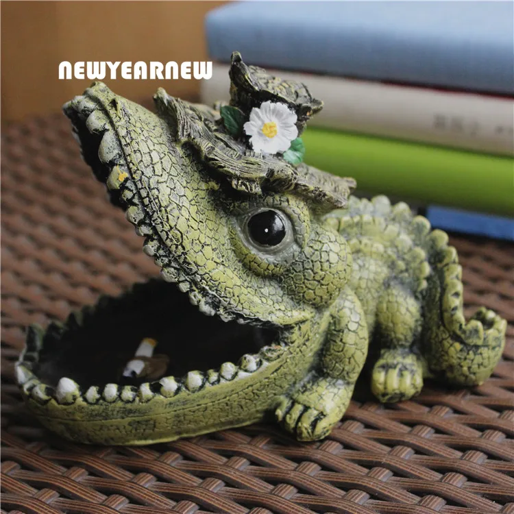 NEWYEARNEW Resin Creative Ashtray Car Ashtrays countryside Crocodile Cigarettes Ash Tray Home Decoration Free Shipping | Дом и сад