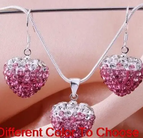 2 компл./лот разноцветные смешанные бусины градиентные сердца Кристальные серьги