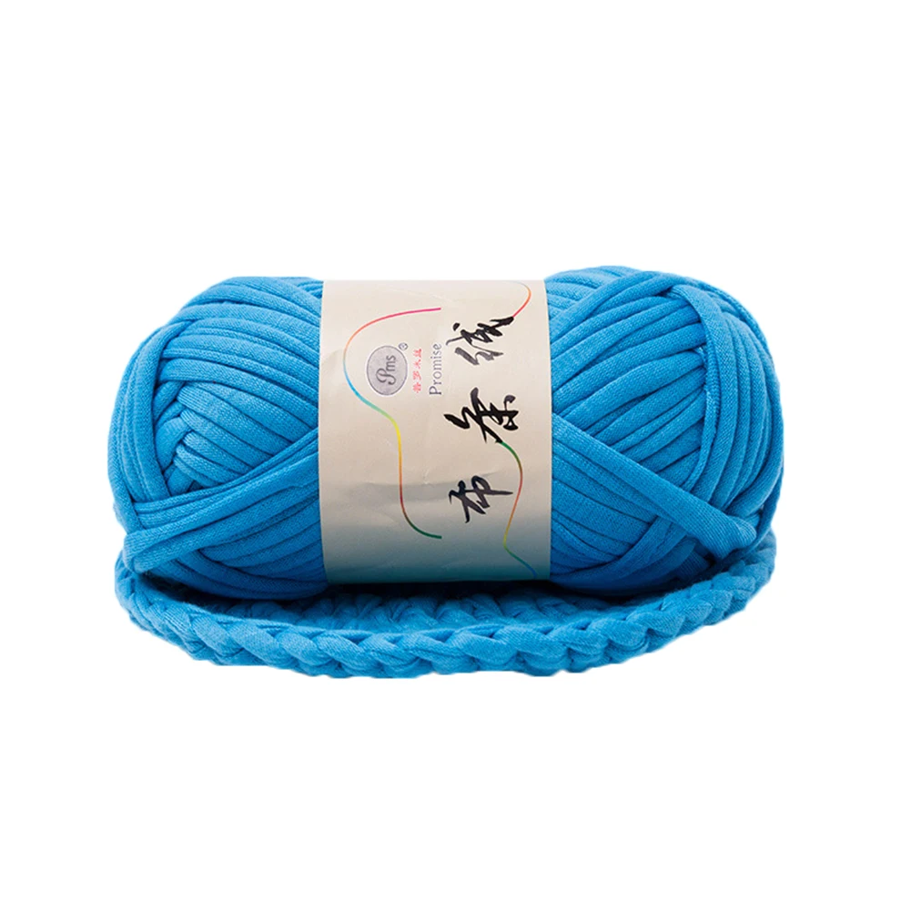 Lake Blue 1Pc Hand-knit Woven Thread Thick Yarn Basket Blanket Carpets Yarn Cozy Cotton Wool Knitting Braided DIY Crochet Fancy Cloth Yarn - Цвет: Lake Blue