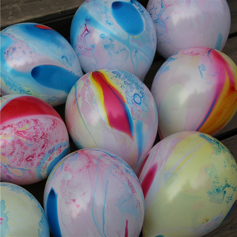 CCINEE 20PCs/lot 12inch Rainbow Printed Laatex Baalons Inflatable Air Balls Wedding Decoration Birthday Party Balon Supplies | Игрушки и