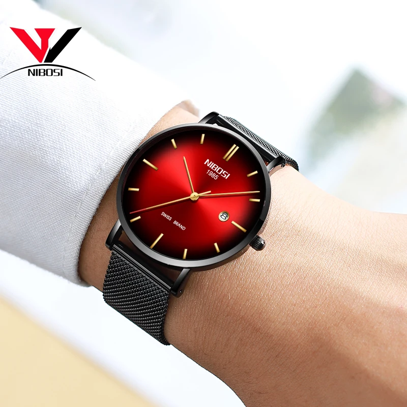 NIBOSI мужские часы классические роскошные модные кварцевые с хронографом в полной