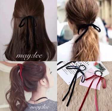 Женские бархатные резинки для волос с бантиком красивые аксессуары Новое