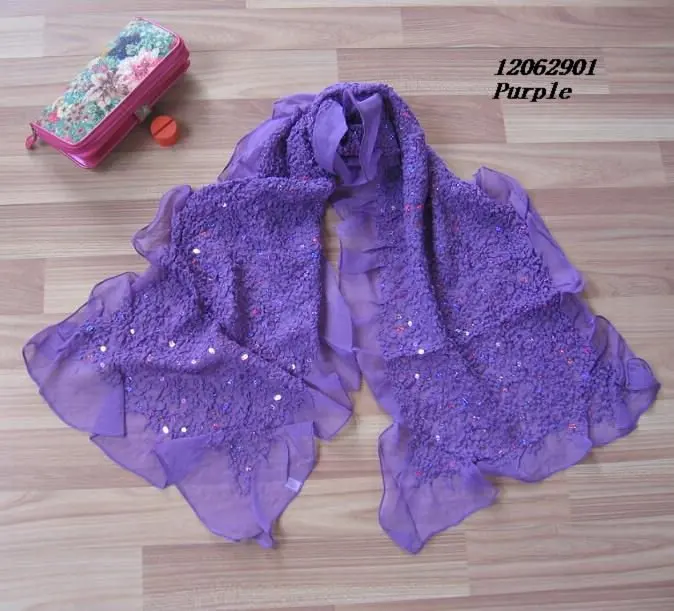 Шарф из 100% шелка модная шаль Новое поступление. Заказ смешанных цветов в порядке!