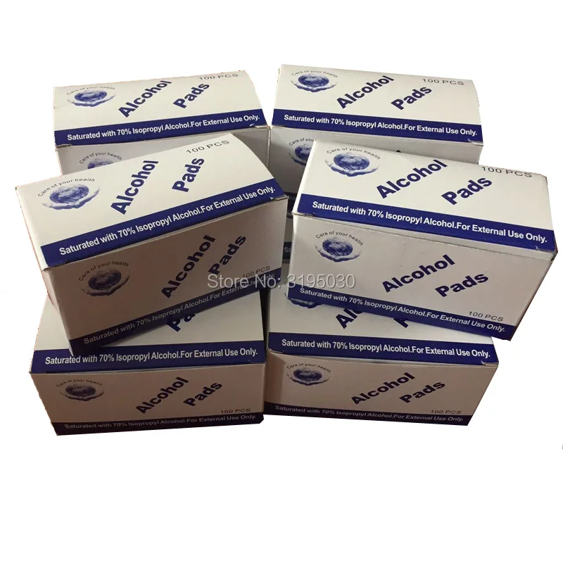 

Portable 100pcs/bag Alcohol Swabs Pads Wipes Antiseptic Cleanser Cleaning Sterilization First Aid Home makeup accessory