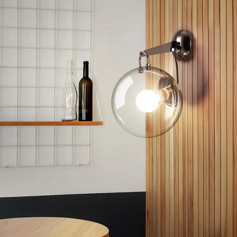 Прихожая 1 шт прозрачный стеклянный шар настенный светильник Ретро промышленное