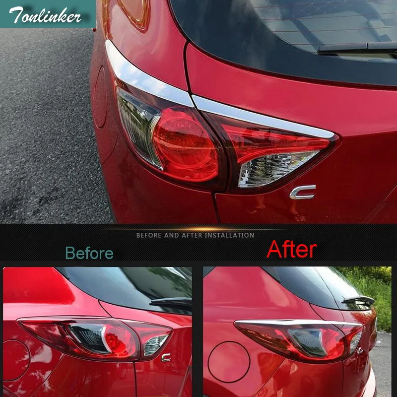 Tonlinker чехол наклейки для MAZDA CX 5 2013 16 автомобильный Стайлинг 4 шт. DIY нержавеющая