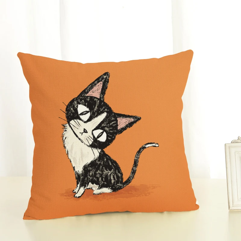 Новый горячий черный Кот серия офисная спальня квадратная Подушка Чехол|pillow case