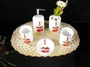 Высокое качество Керамика/керамика аксессуары для ванной комнаты 5 шт./компл.