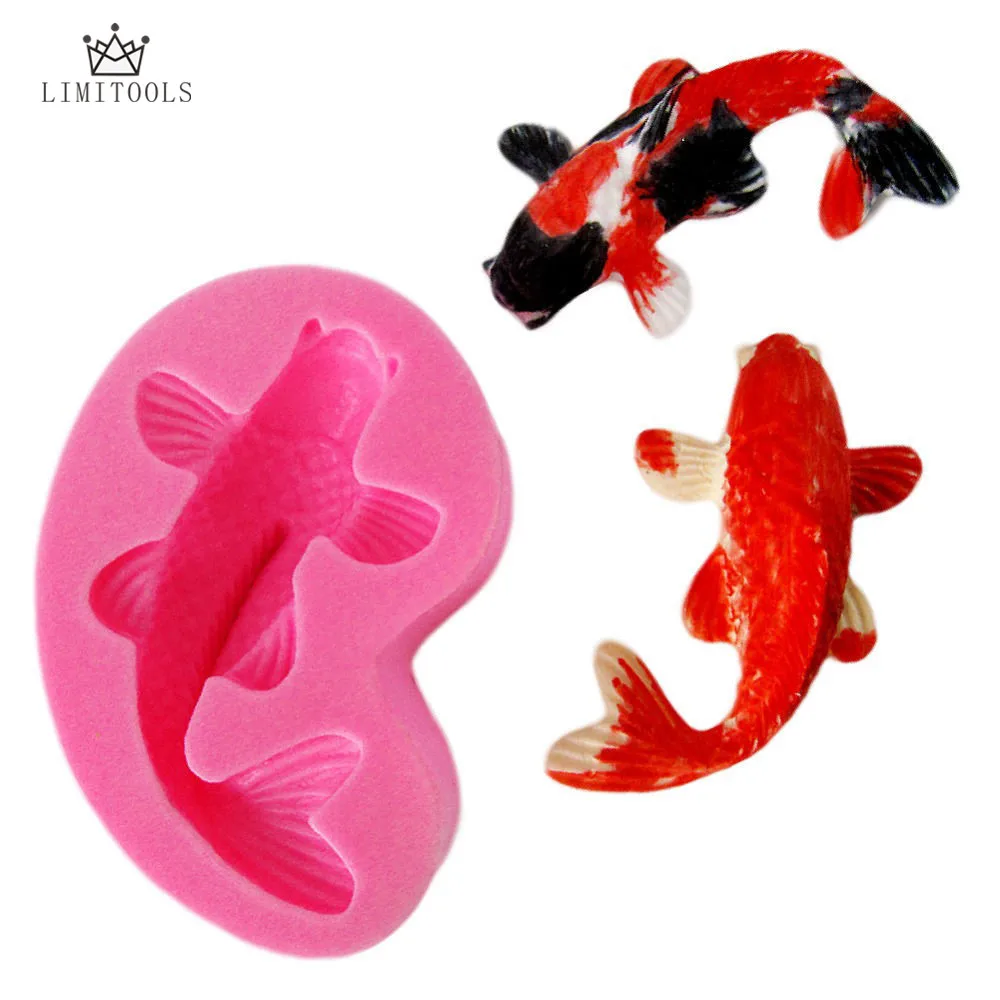 Новый Koi Рыбы красивый мультфильм животных Fondant (сахарная) формы для шоколадного