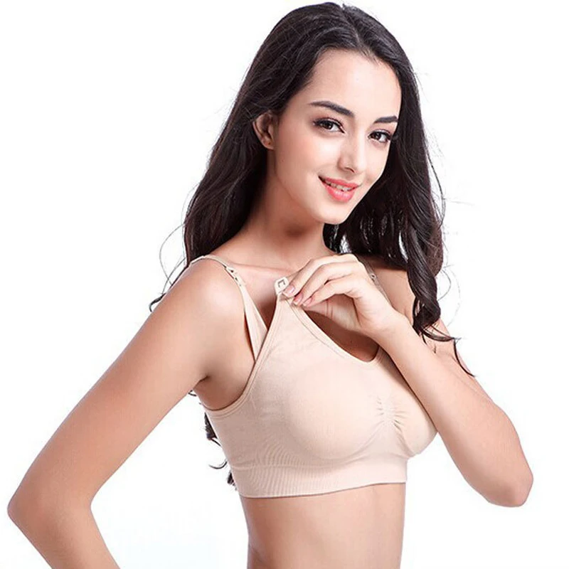 2 Colour/Sets Cheap Maternity Nursing Bras soutien gorge allaitement Pregnancy Clothes for feeding Top Bra Underwear lactancia L | Мать и
