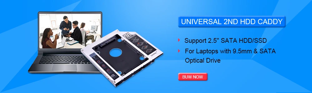 CHIPAL Универсальный SATA 3,0 2nd HDD Caddy 9,5 мм 9,5 мм для 2," SSD чехол для жесткого диска с светодиодный для ноутбука CD-ROM DVD-ROM