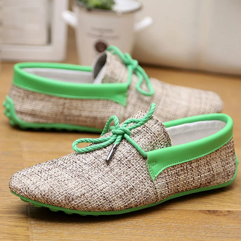 Повседневные мужские туфли с мелким конопляным покрытием модные из