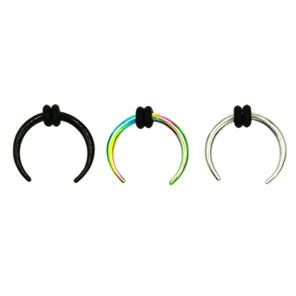 1Pc Surgical steel Septum Clicker Septum Retainers U Shaped Curved Nose Pinchers Nose Hoop Ring Bone Piercing Body Jewelry
