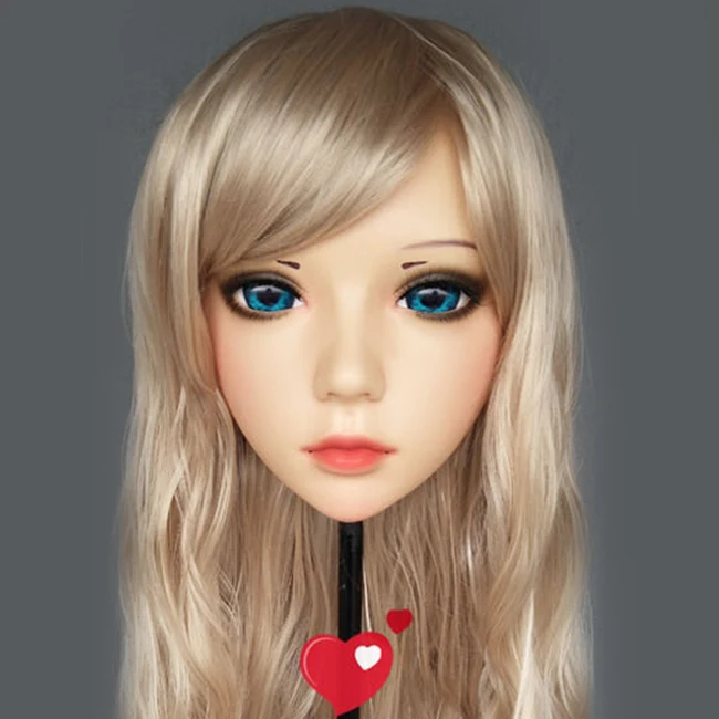 Standard makeup Линг-3) женский сладкий девушка смолы половина головы кигуруми BJD глаза кроссдресс косплей японского аниме ролевая маска Лолиты с глазами и париком - Цвет: Standard makeup
