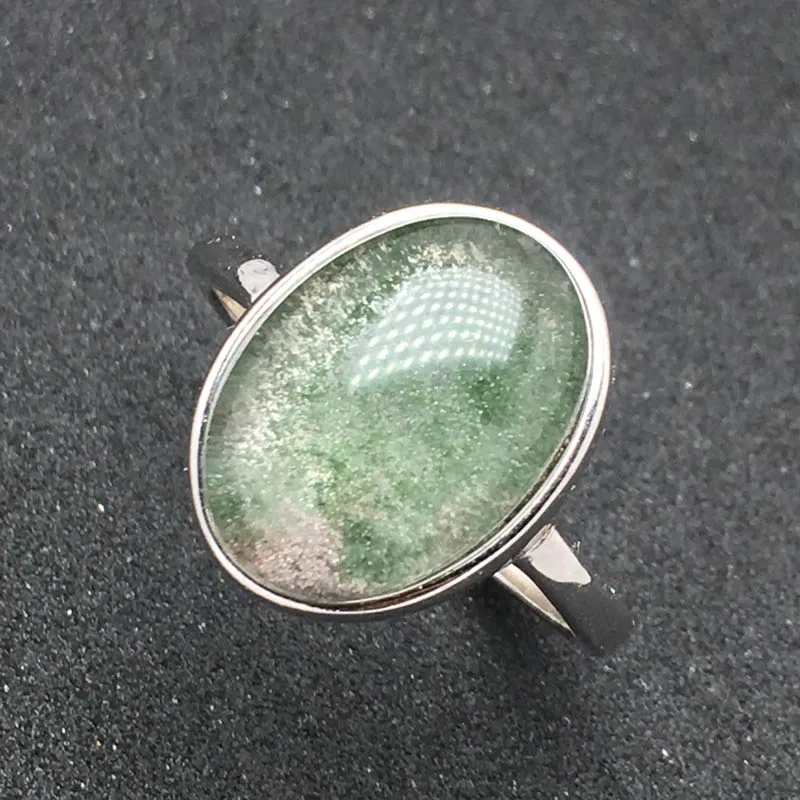 CSJ Natural Green Phantom Crystal Rings 925 Sterling Silver Guest Quartz Chorite Fine Jewelry Wedding Engagment for Women Lady | Украшения