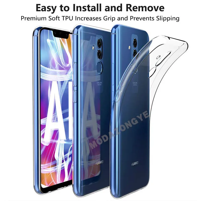 Чехол для Huawei Mate 20 Lite силиконовая прозрачная задняя крышка чехол телефона SNE-LX1