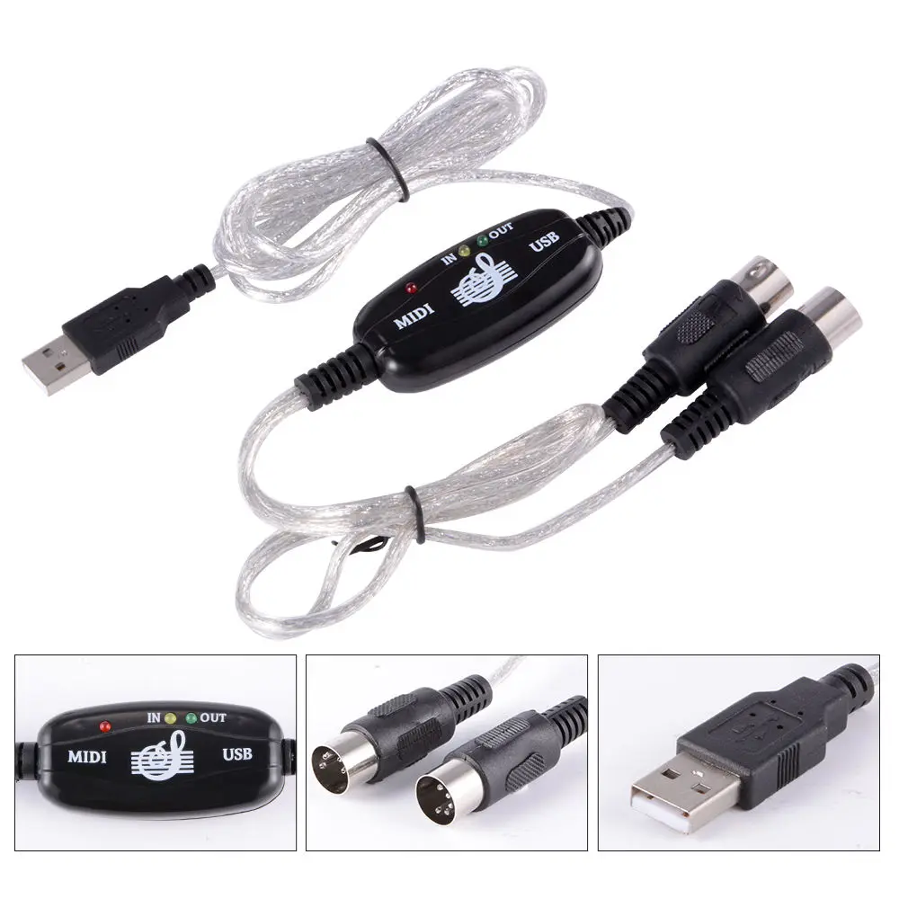 10 шт. кабель Преобразователь USB в MIDI для музыкальной клавиатуры|Кабели