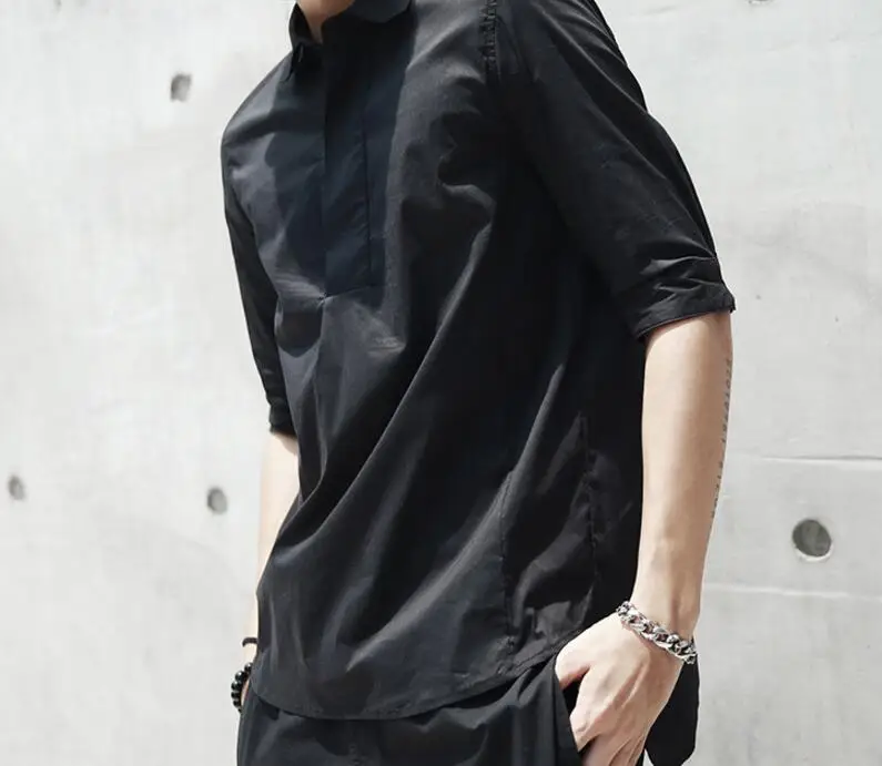 

M-4XL Горячая/Весенняя Мужская Новая модная индивидуальная Мужская и женская влюбленная трендовая рубашка с коротким рукавом черный Повседн...