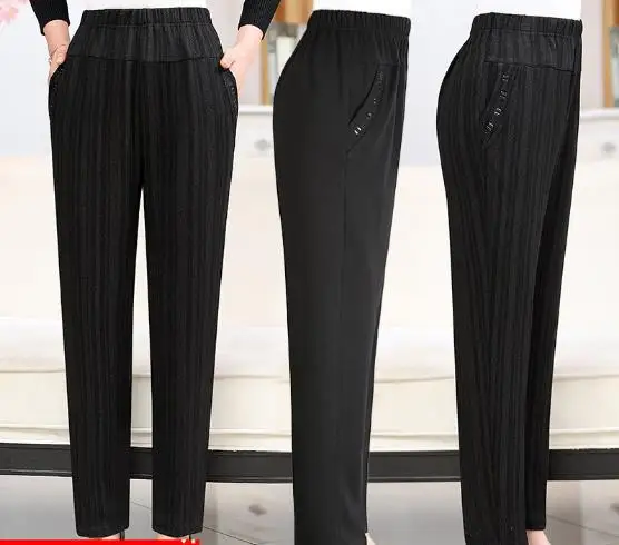 Женские бархатные брюки повседневные свободные с эластичной резинкой на талии