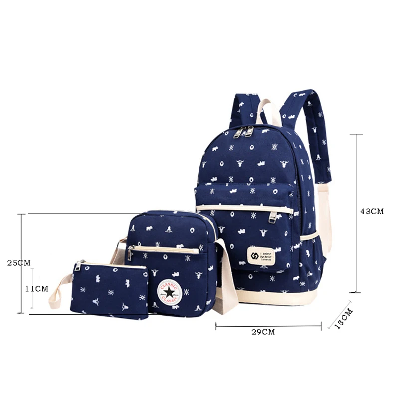 Холщовые шт./компл. женские школьные рюкзаки модный ранец для колледжа