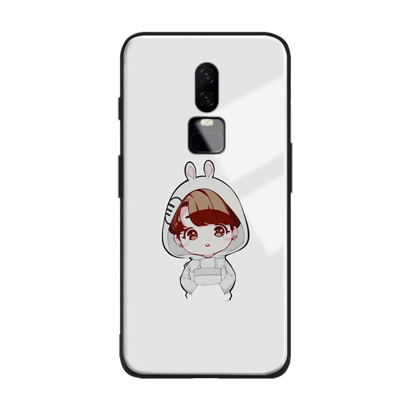 Jungkook Kpop коллажи модная эстетика закаленное стекло Мягкий силикон 1 + 7 Coque для Oneplus 6