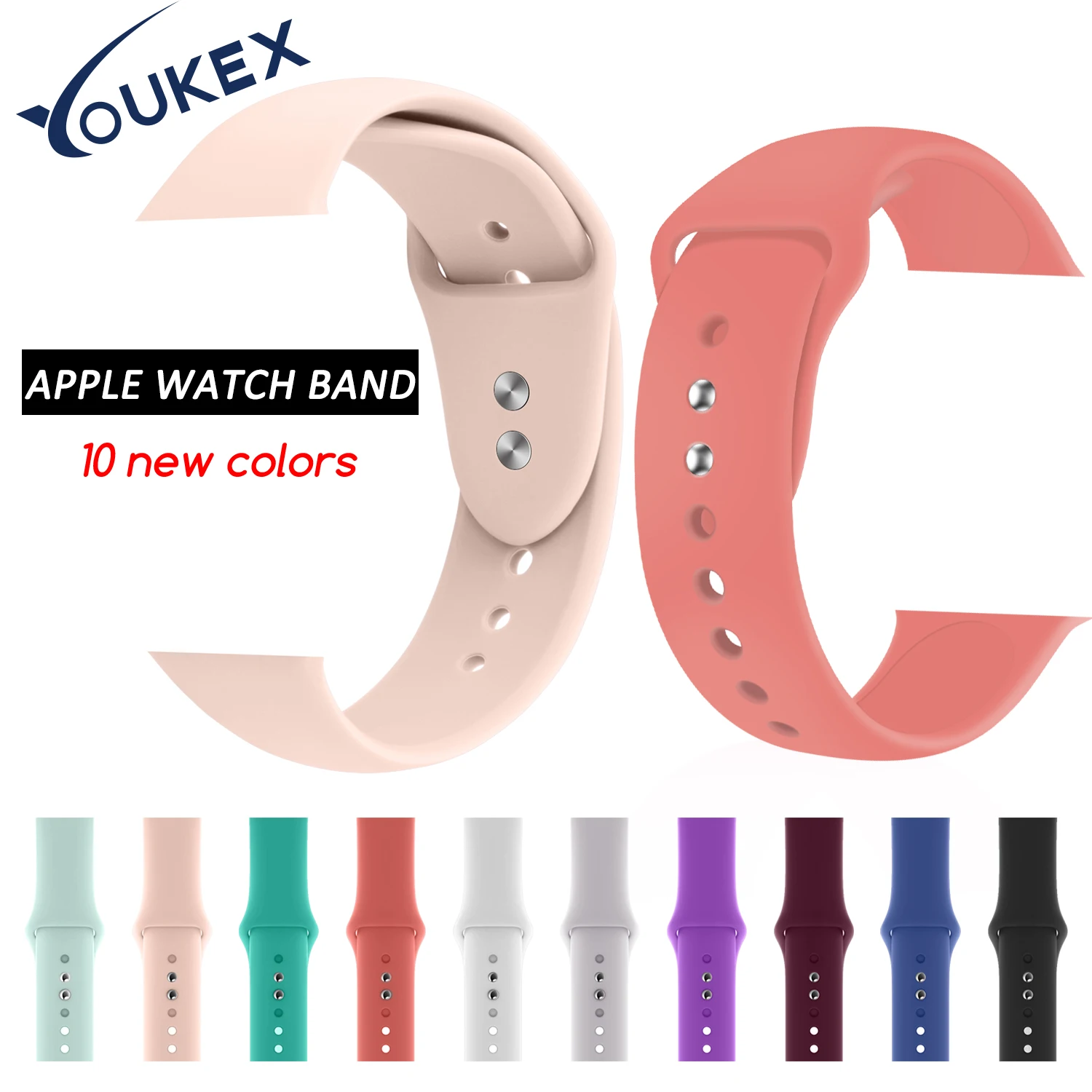 YOUKEX силиконовый спортивный ремешок для Apple Watch 38 мм 42 сменный браслет iWatch серии 1 и