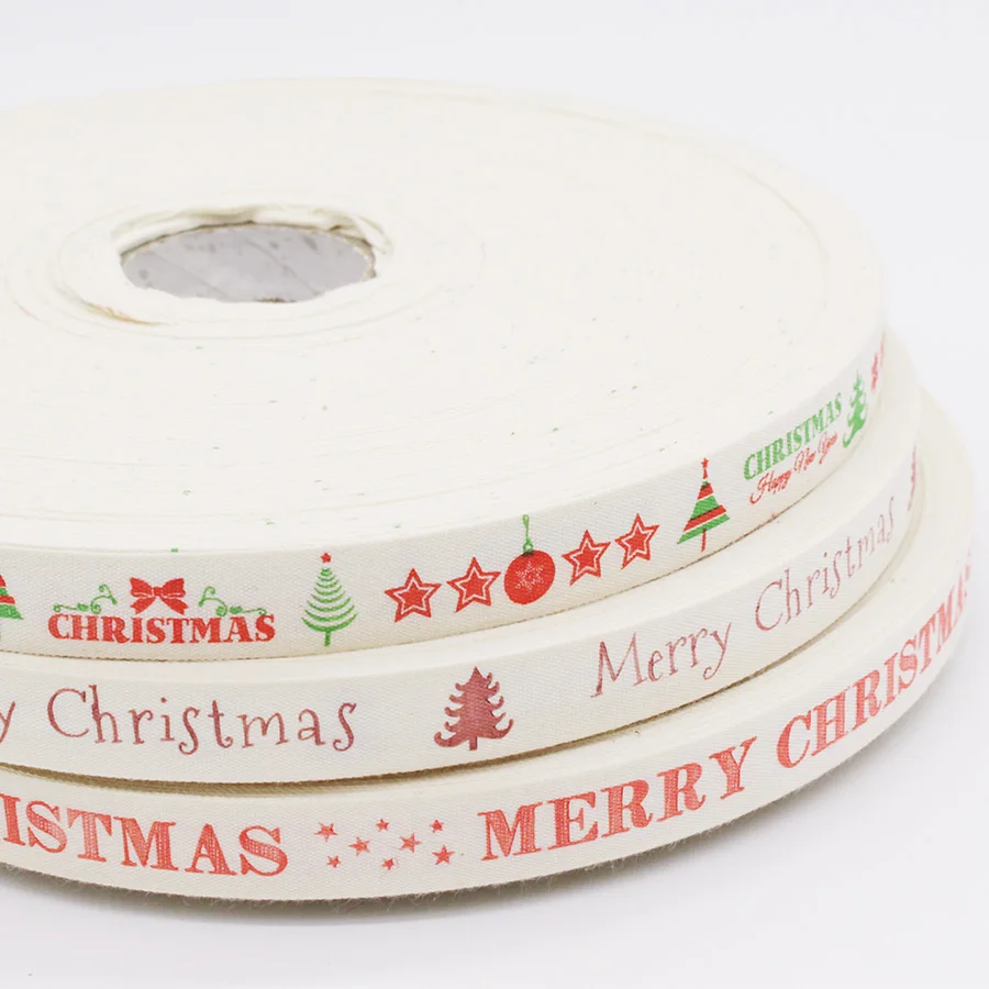 Печатная хлопковая тесьма Рождественская серия хлопчатобумажная лента
