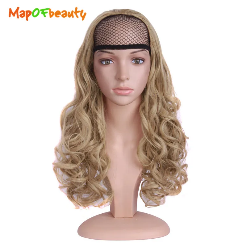 MapofBeauty Накладка для волос золото темно-коричневый 24 &quot60 см длинные волнистые